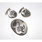 Vintage HOPI Overlay Cuff Links Tie Clip Set Signed Native 