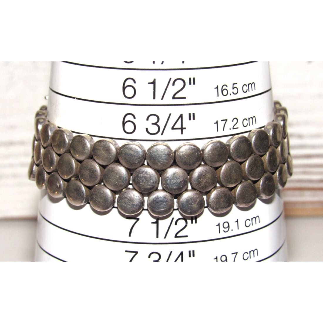 Vintage Mexican 925 Sterling Silver Statement Bracelet 71G -