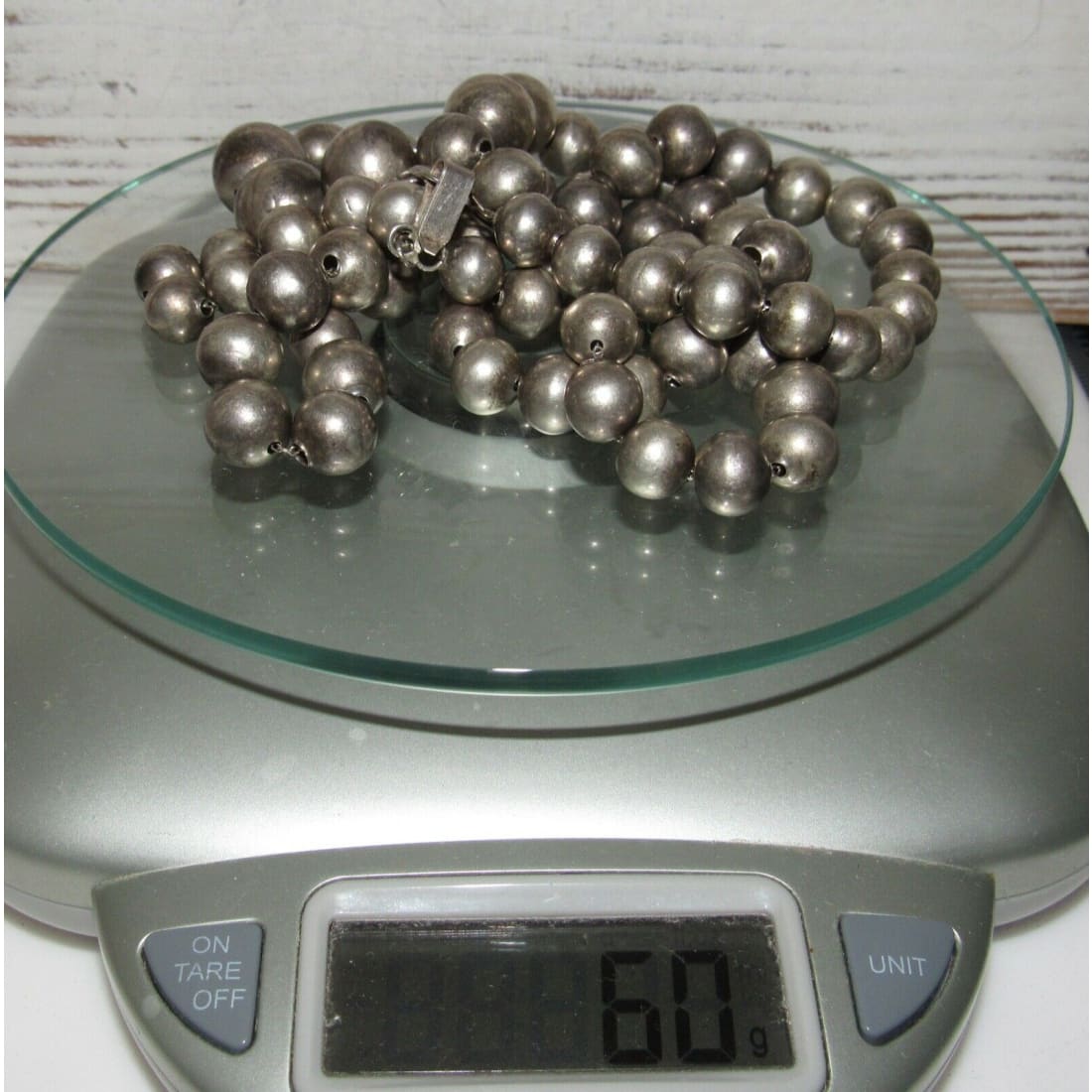Vintage Mexican Sterling Silver Beads Double Strand Necklace