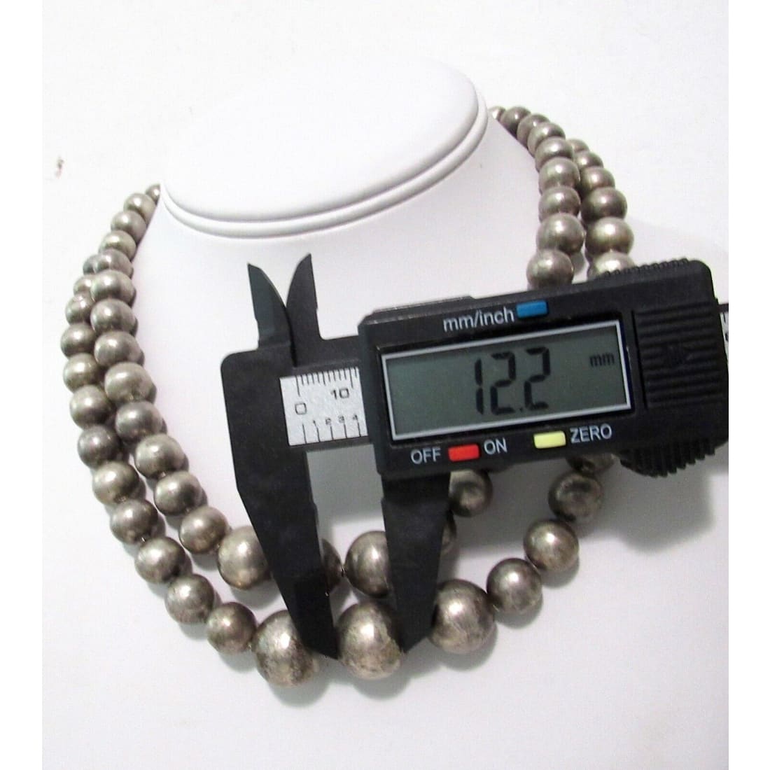 Vintage Mexican Sterling Silver Beads Double Strand Necklace