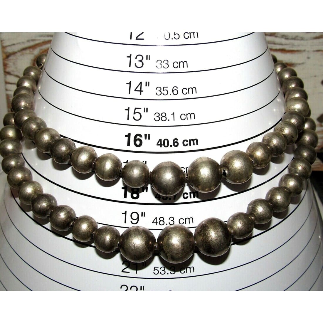 Vintage Mexican Sterling Silver Beads Double Strand Necklace