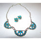 Vintage Native American Zuni Sterling Silver Sleeping Beauty Mine Turquoise Choker Necklace and Earrings Set The Southwestern Style Gallery