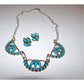 Vintage Native American Zuni Sterling Silver Sleeping Beauty Mine Turquoise Choker Necklace and Earrings Set The Southwestern Style Gallery