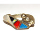 Vintage Navajo Inlay Ring Sz 6.5 Sterling Turquoise Coral