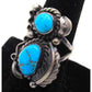 Vintage Navajo Kingman Turquoise Ring Size 8 Sterling Silver