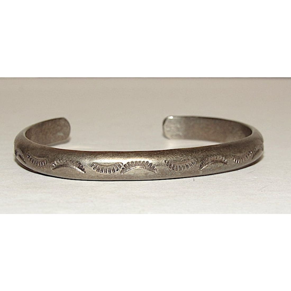 Vintage Navajo Stacker Cuff Bracelet Sterling Silver Vintage Sterling Stackable Cuff Bracelet Hand Etched Design Small Wrist Fred Harvey The Southwestern Style Gallery