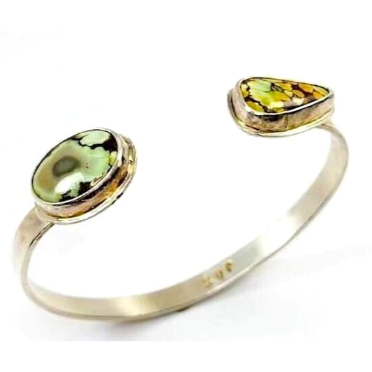 Vintage Signed 925 Sterling Silver Southwestern Green 