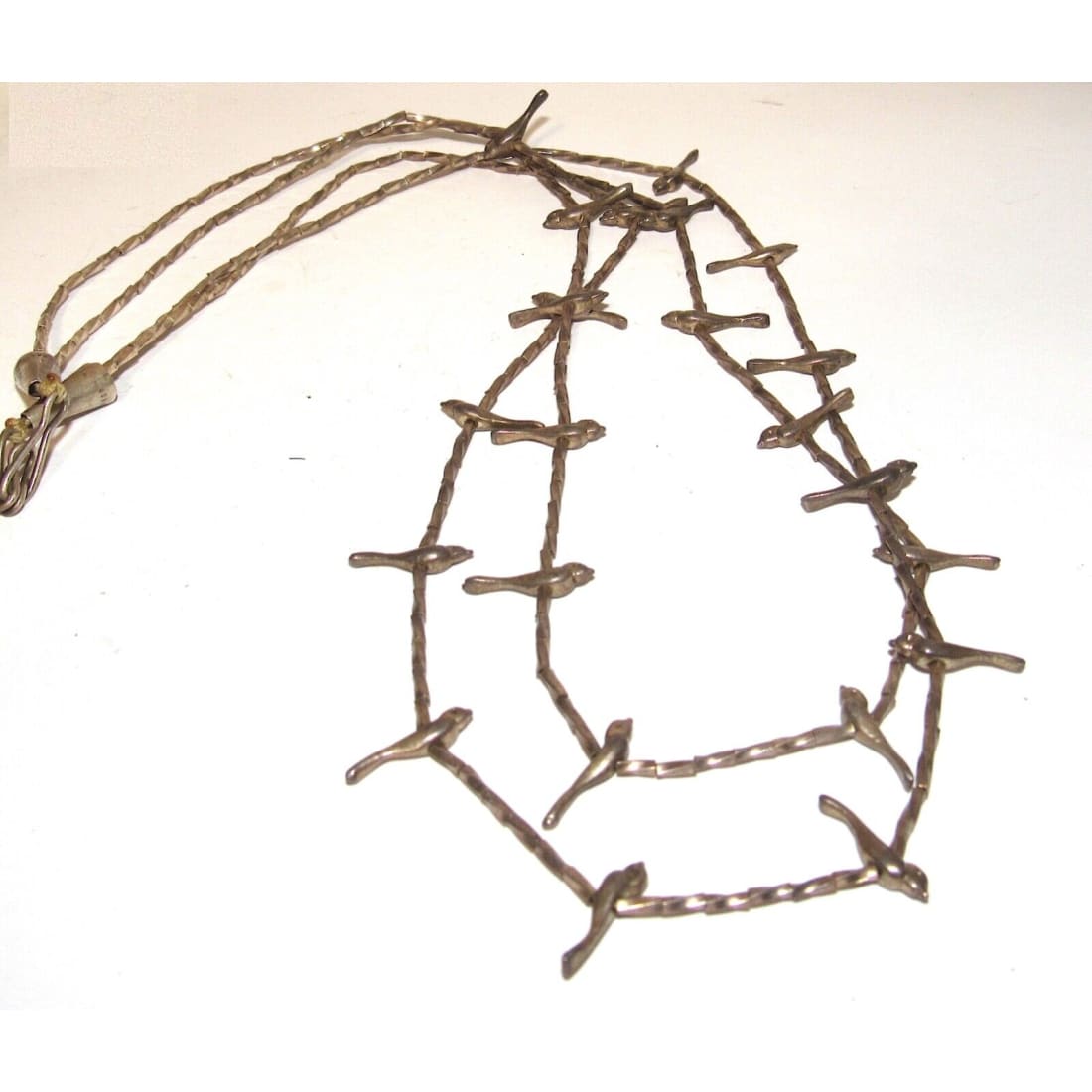 Vintage Zuni Bird Fetish Necklace Sterling Silver Native 