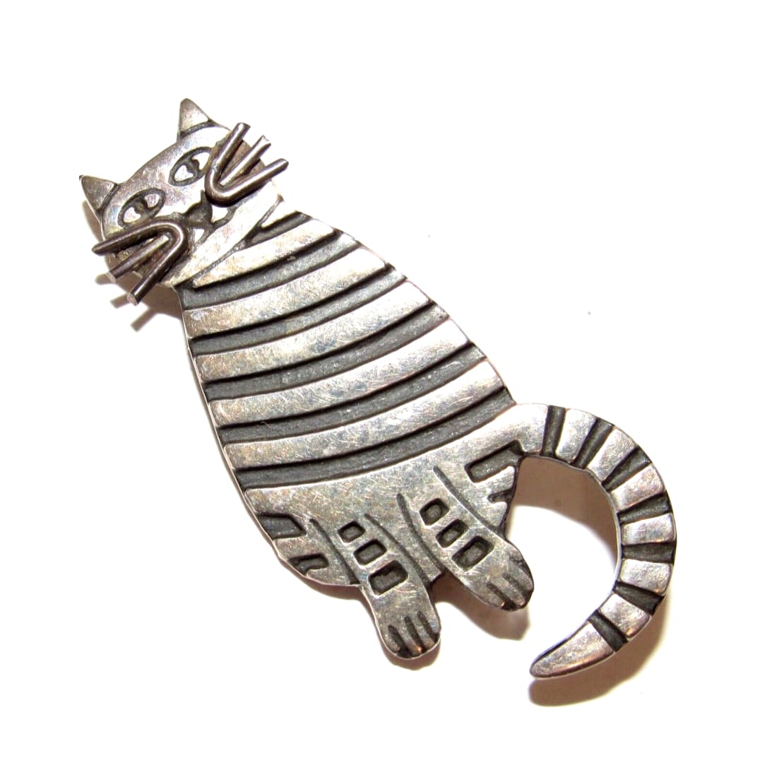 VTG 925 Mexican Cat Brooch Pin Sterling Silver - Jewelry & 