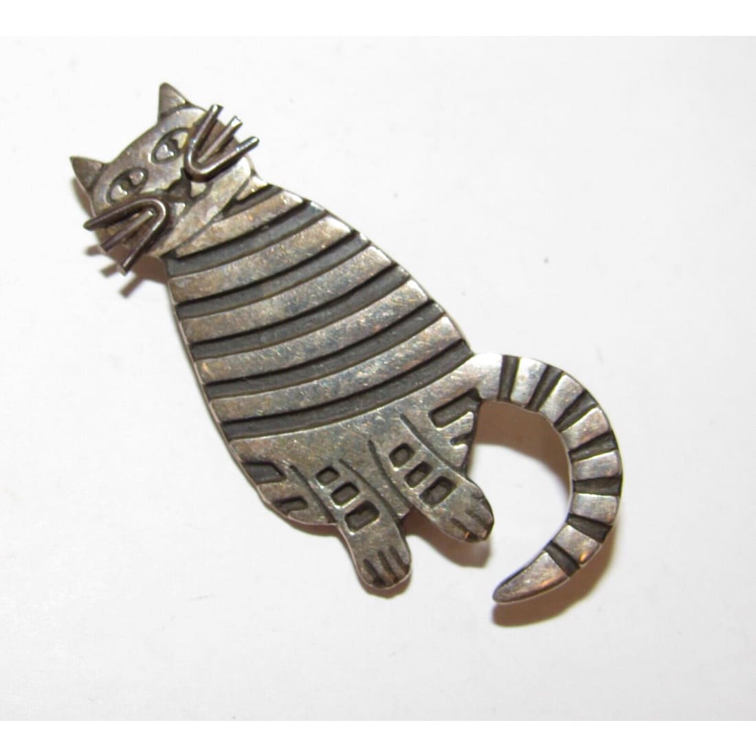 VTG 925 Mexican Cat Brooch Pin Sterling Silver - Jewelry & 