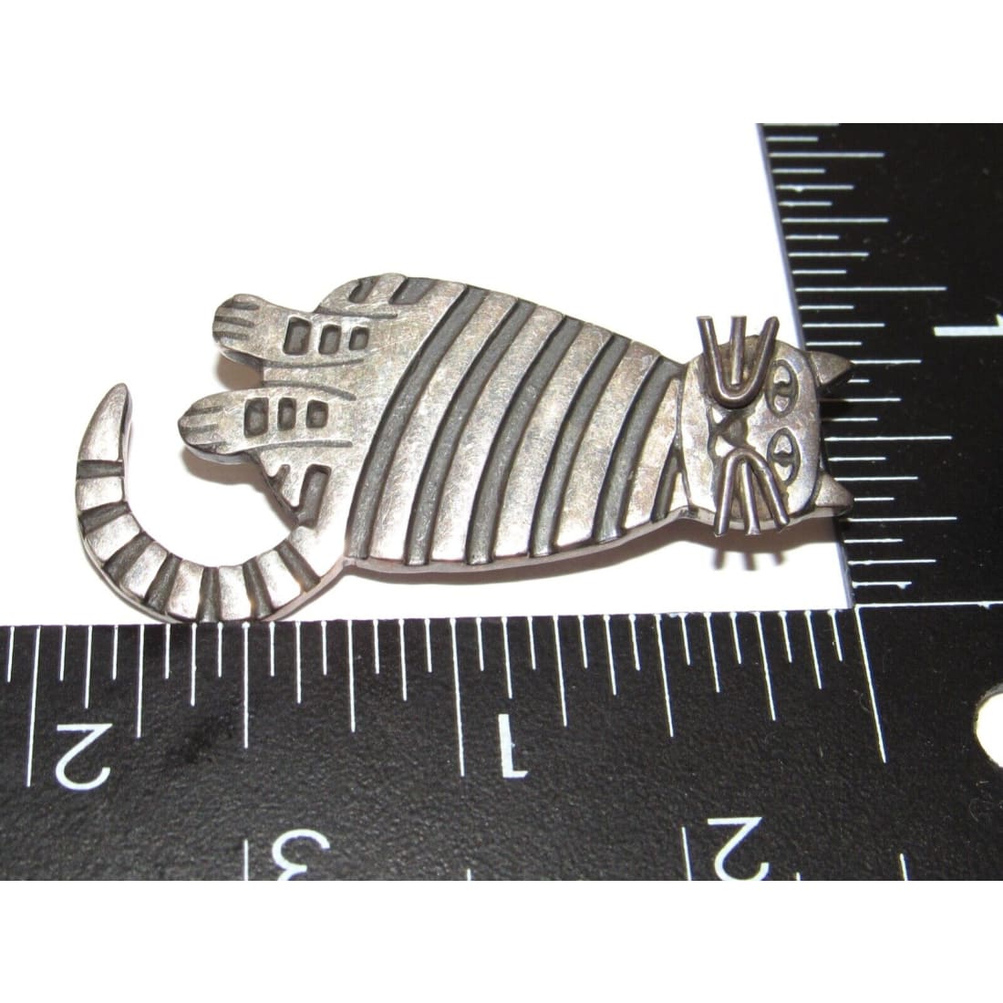 VTG 925 Mexican Cat Brooch Pin Sterling Silver - Jewelry & 