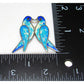 VTG 925 TAXCO Mexico Enamel Lovebirds Brooch Pin Sterling 