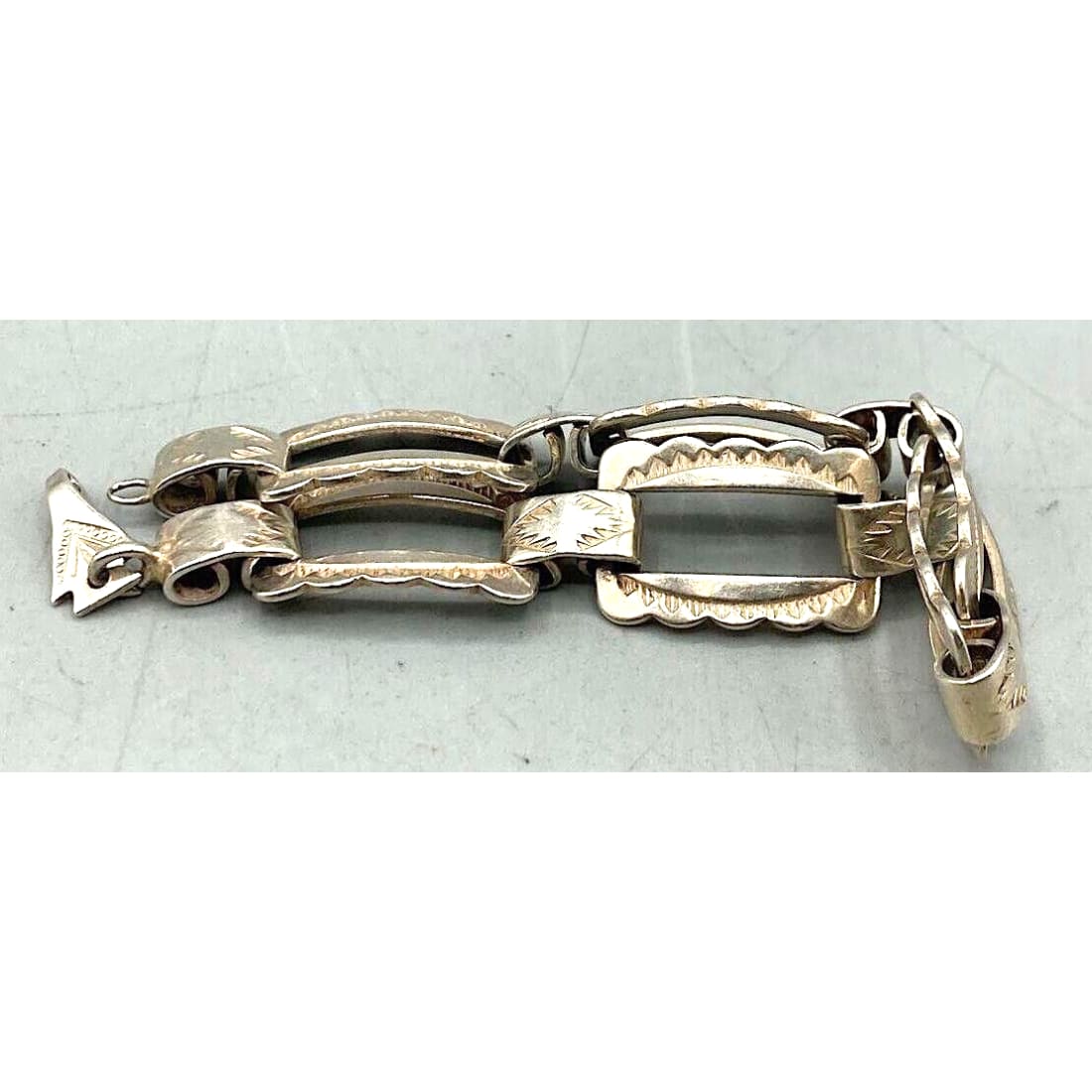 VTG Fred Harvey Era Navajo Concho Link Bracelet Ingot