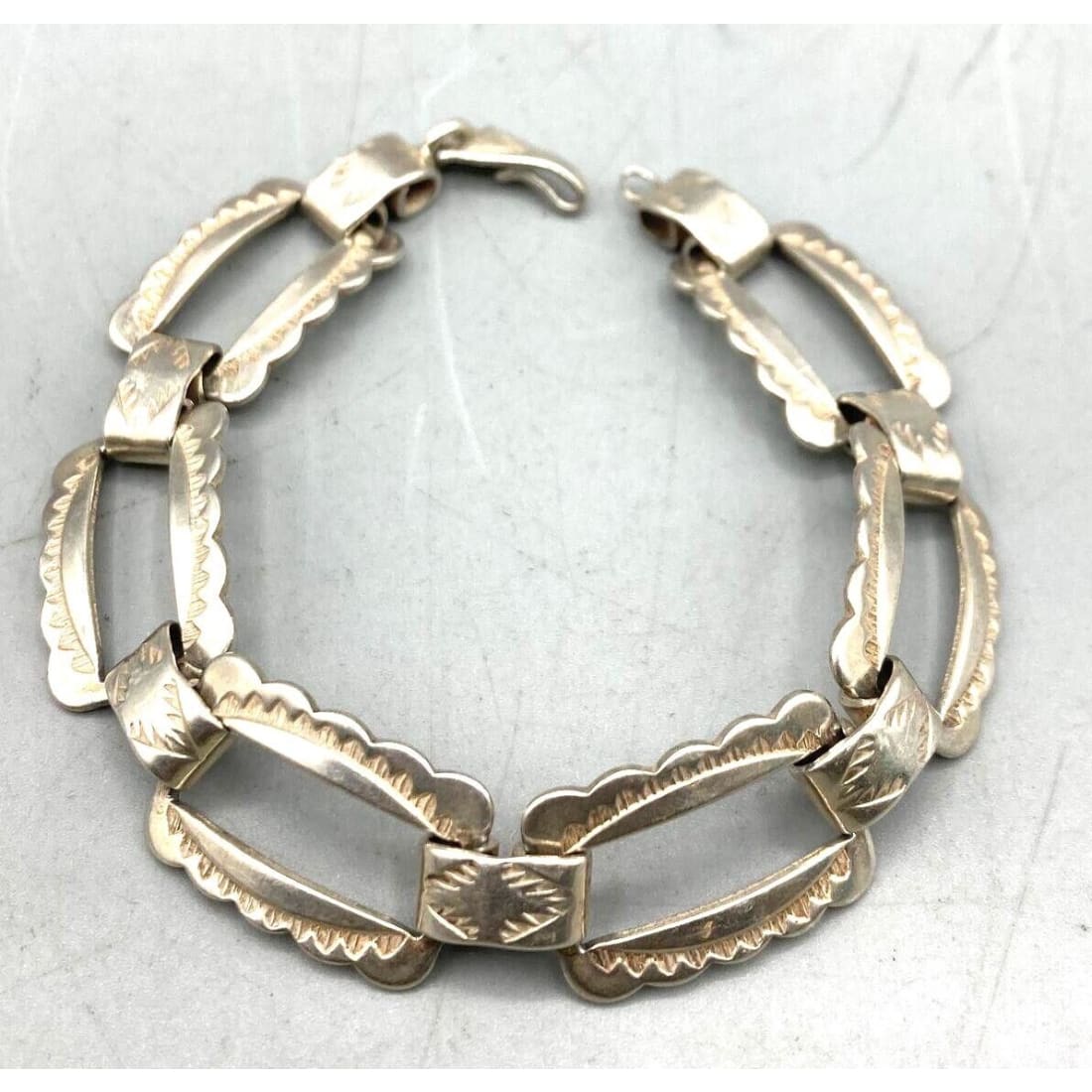 VTG Fred Harvey Era Navajo Concho Link Bracelet Ingot