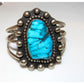 VTG Huge Navajo Sterling Kingman Turquoise Statement Cuff 