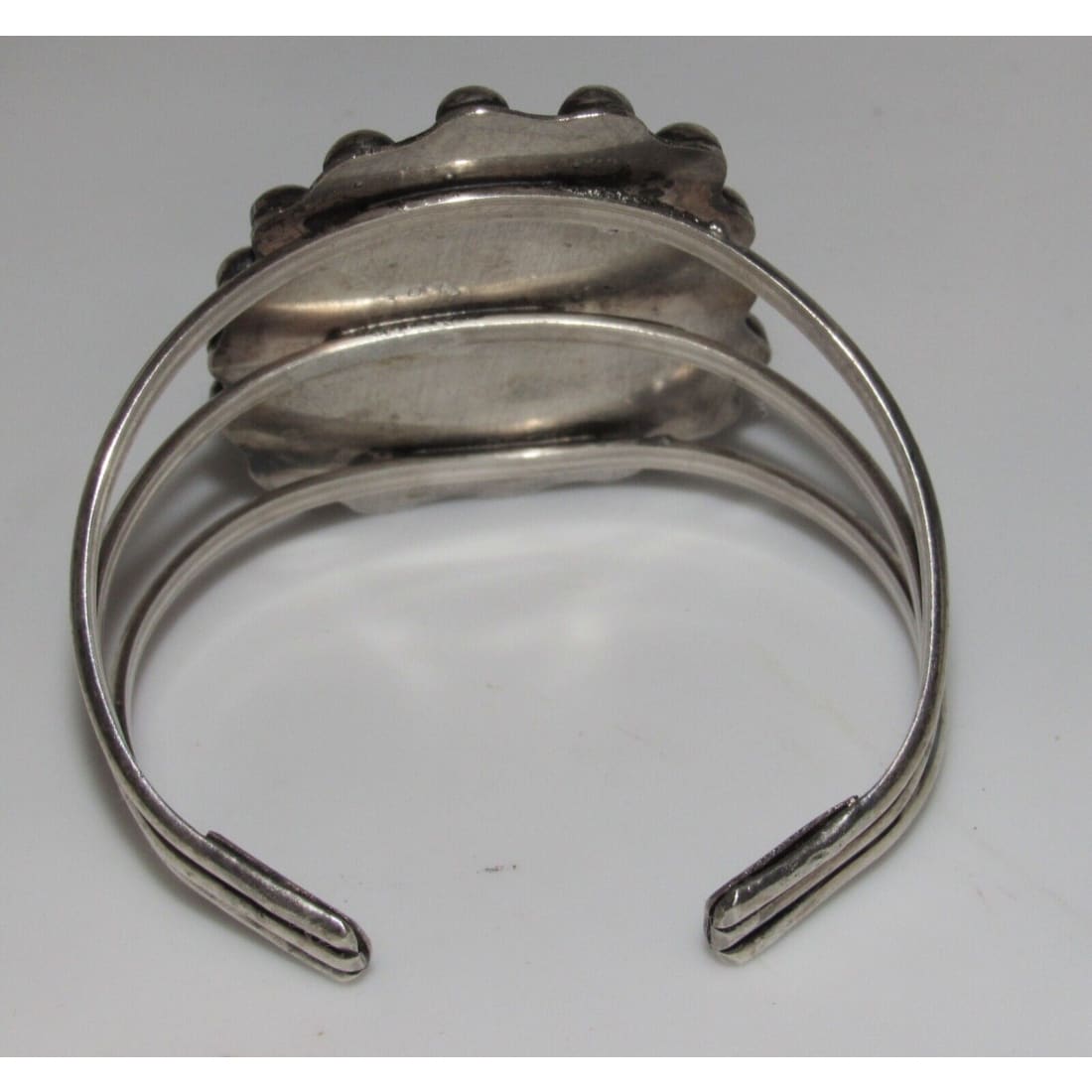 VTG Huge Navajo Sterling Kingman Turquoise Statement Cuff 