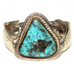 VTG Massive Navajo Kingman Turquoise Cuff Bracelet Sterling 