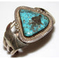 VTG Massive Navajo Kingman Turquoise Cuff Bracelet Sterling 