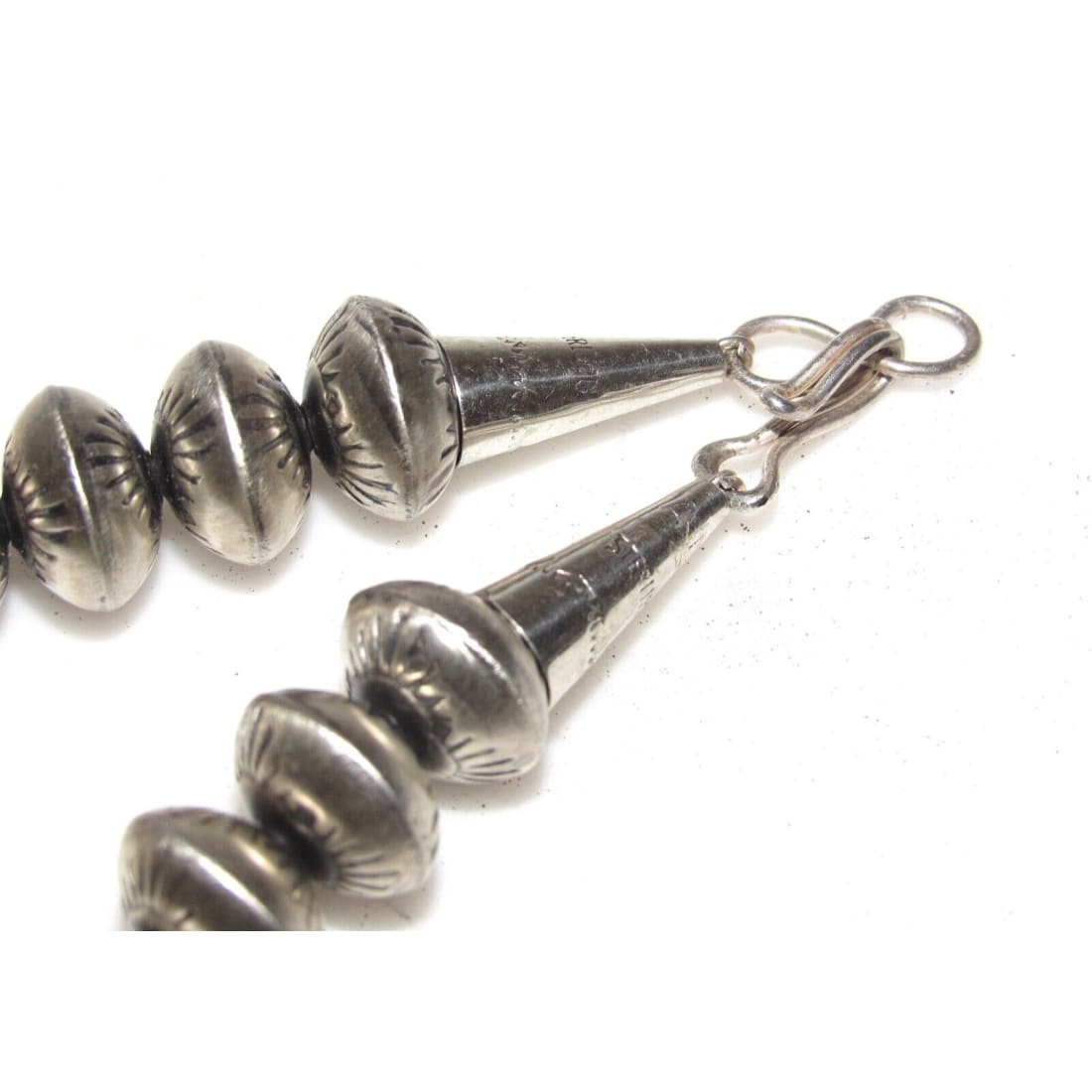 VTG Navajo 12mm Pearls Necklace Sterling Silver Stamped 