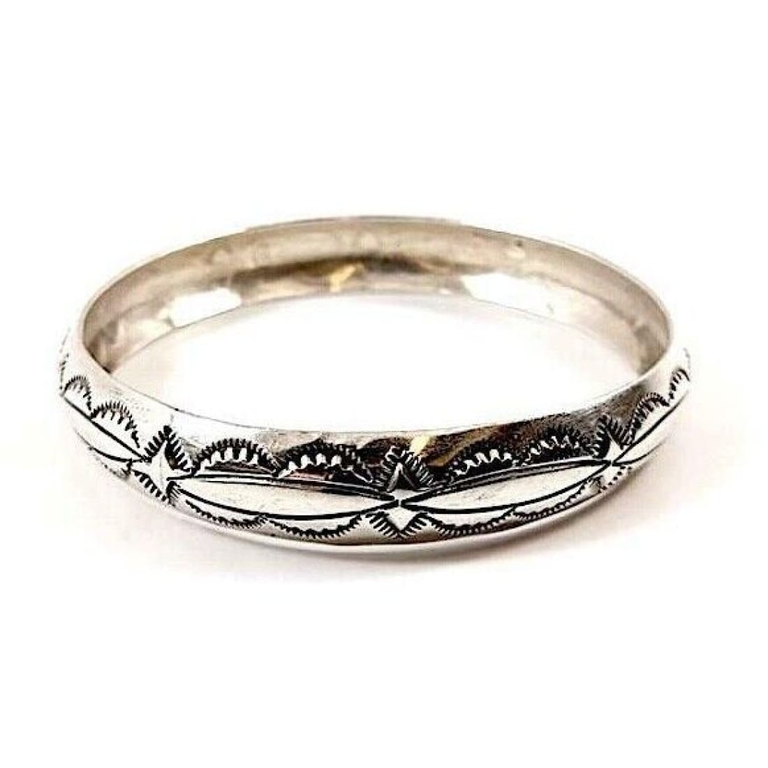 VTG Navajo Bangle Bracelet Sterling Silver Ingot Tribal 