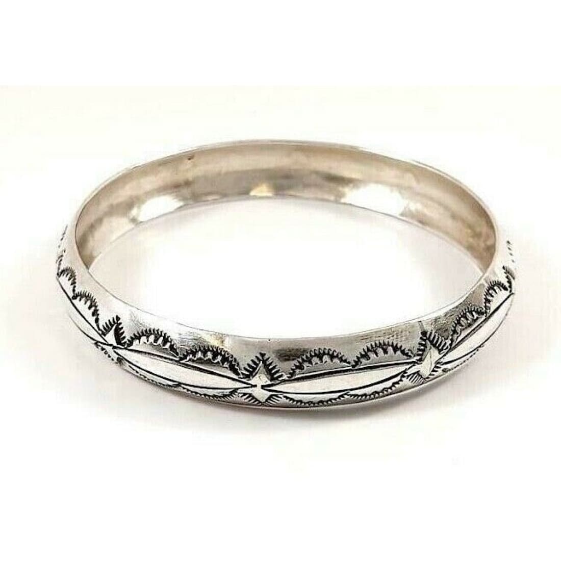 VTG Navajo Bangle Bracelet Sterling Silver Ingot Tribal 