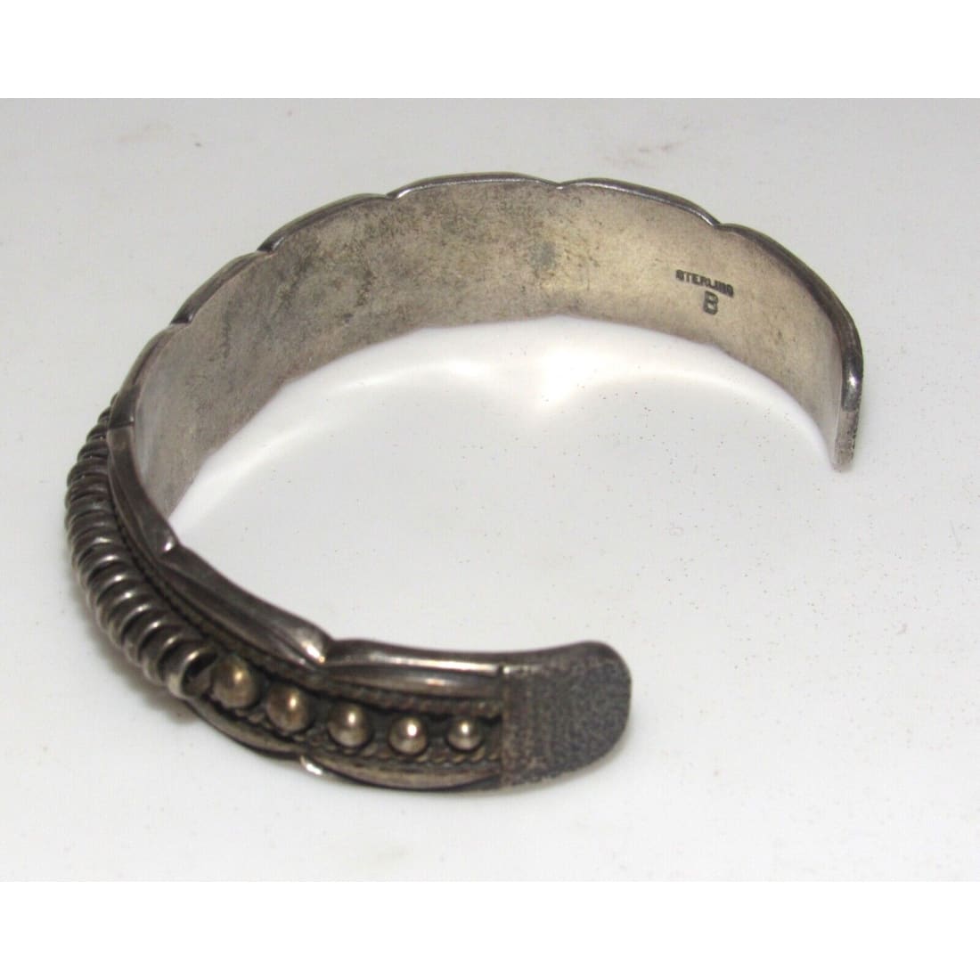 VTG Navajo Carinated Cuff Bracelet Benjamin Piaso Sterling 