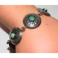 VTG Navajo Concho Link Bracelet Sterling Silver Turquoise -