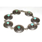 VTG Navajo Concho Link Bracelet Sterling Silver Turquoise -