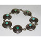 VTG Navajo Concho Link Bracelet Sterling Silver Turquoise -