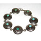 VTG Navajo Concho Link Bracelet Sterling Silver Turquoise -