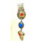VTG Navajo Coral Lapis Dangle Earrings Sterling Silver 