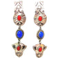 VTG Navajo Coral Lapis Dangle Earrings Sterling Silver 
