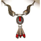 VTG Navajo Coral Necklace Squash Blossom Sterling Silver by 