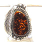 VTG Navajo Fire Agate Ring Size 7 Sterling Silver Native 