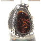 VTG Navajo Fire Agate Ring Size 7 Sterling Silver Native 