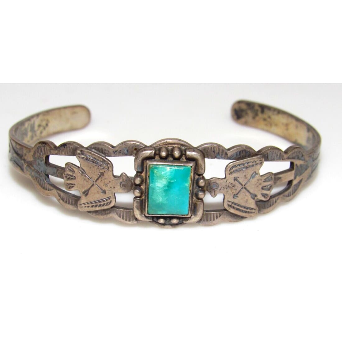 VTG Navajo Fred Harvey Era Cuff Bracelet Sterling Siver 