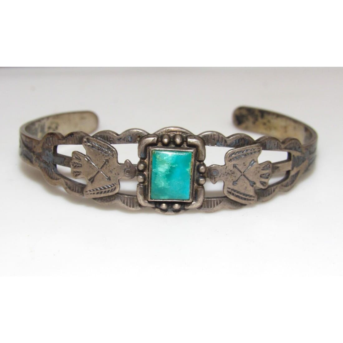 VTG Navajo Fred Harvey Era Cuff Bracelet Sterling Siver 