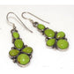 VTG Navajo Gaspeite Cluster Dangle Earrings Sterling Silver 