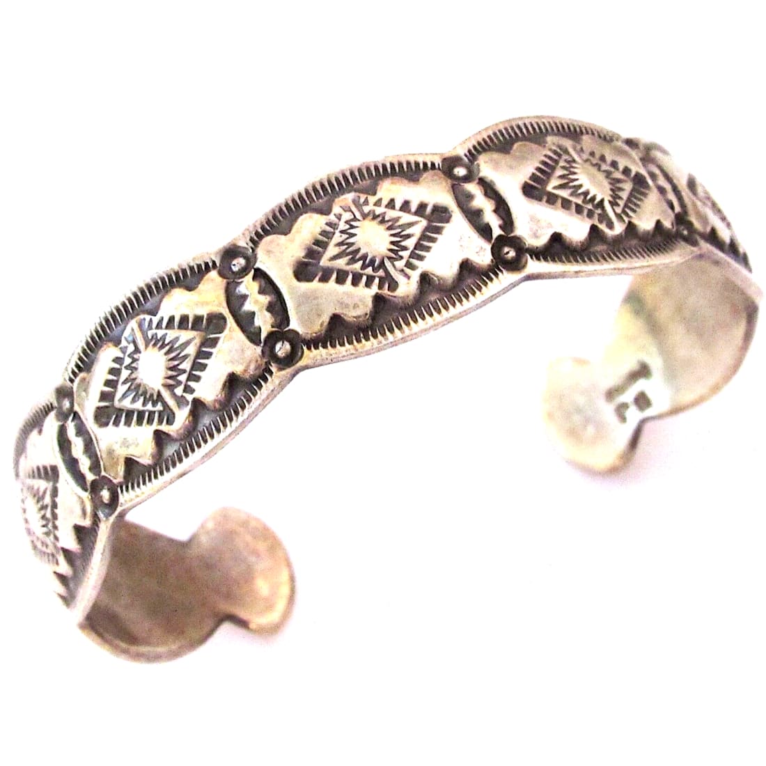 VTG Navajo Ingot Stacker Cuff Bracelet Sterling Silver 
