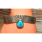 VTG Navajo Kingman Turquoise Cuff Bracelet Sterling Silver 