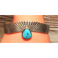 VTG Navajo Kingman Turquoise Cuff Bracelet Sterling Silver 
