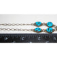 VTG Navajo Kingman Turquoise Small Lariat Necklace Sterling 