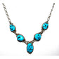 VTG Navajo Kingman Turquoise Small Lariat Necklace Sterling 