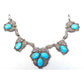 VTG Navajo Kingman Turquoise Squash Blossom Necklace 