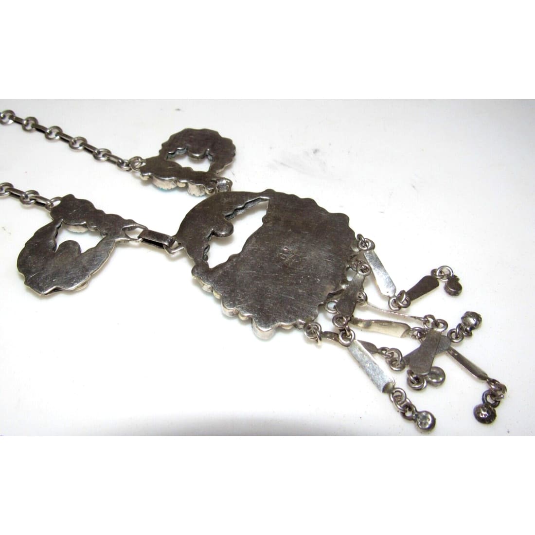 VTG Navajo Kingman Turquoise Squash Blossom Necklace 