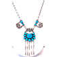 VTG Navajo Kingman Turquoise Squash Blossom Necklace 