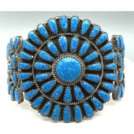VTG Navajo Larry Moses Begay Cluster Cuff Bracelet Lapis 