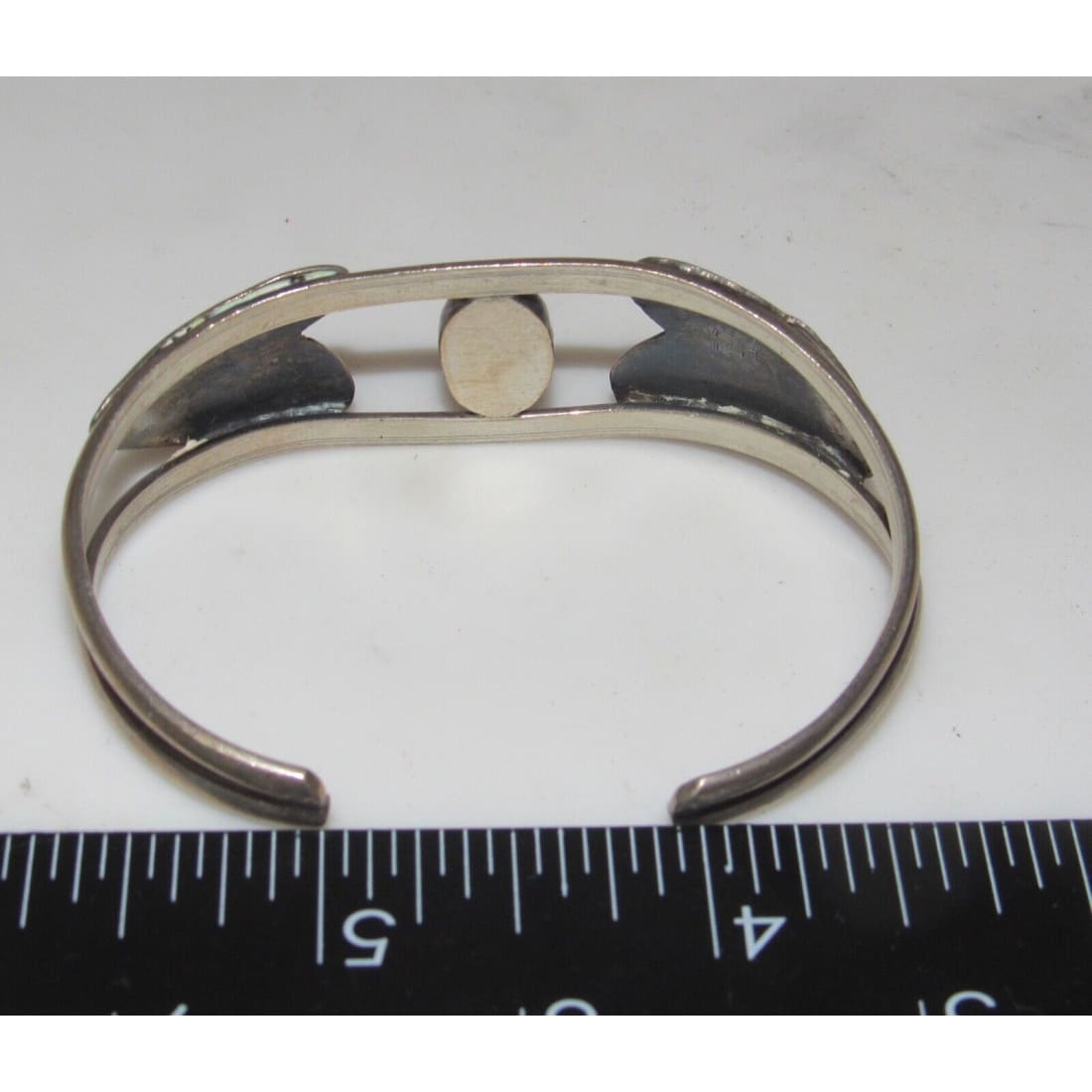 VTG Navajo Mediterranean Coral Cuff Bracelet Sterling Silver