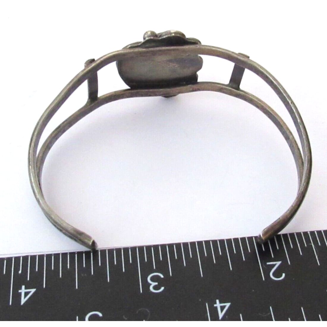 VTG Navajo Mediterranean Coral Cuff Bracelet Sterling Silver