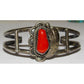 VTG Navajo Mediterranean Coral Cuff Bracelet Sterling Silver